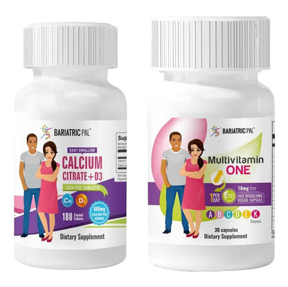 BariatricPal 30-Day Bariatric Vitamin Bundle Multivitamin ONE 1 per Day! Capsule with 18mg Iron Easy Swallow Calcium Citrate (600mg) BariatricPalBuy Supplements Australia