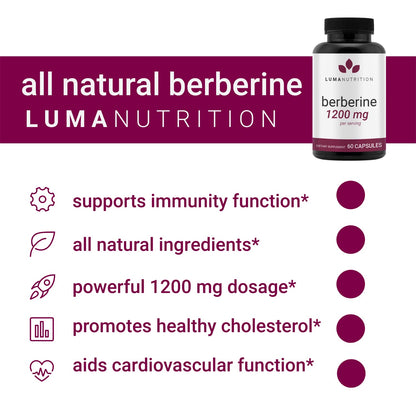 Luma Nutrition Berberine Supplement - Berberine 1200mg Per Serving - Berberine HCI Luma NutritionBuy Supplements Australia