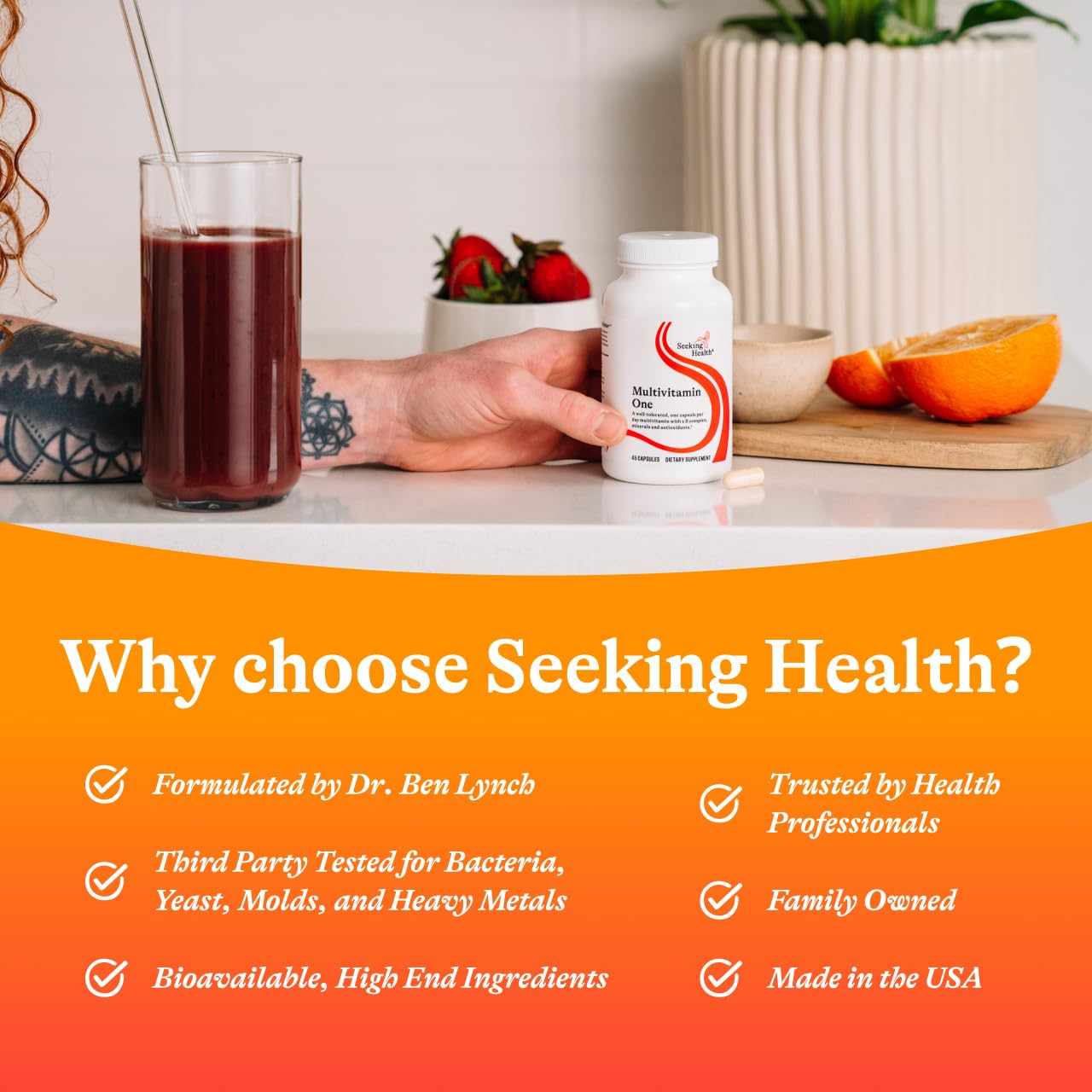 Seeking Health Multivitamin One - Supplement with Zinc, Vitamin B12, & Vitamin A - Magnesium-Free Formula Seeking HealthBuy Supplements Australia