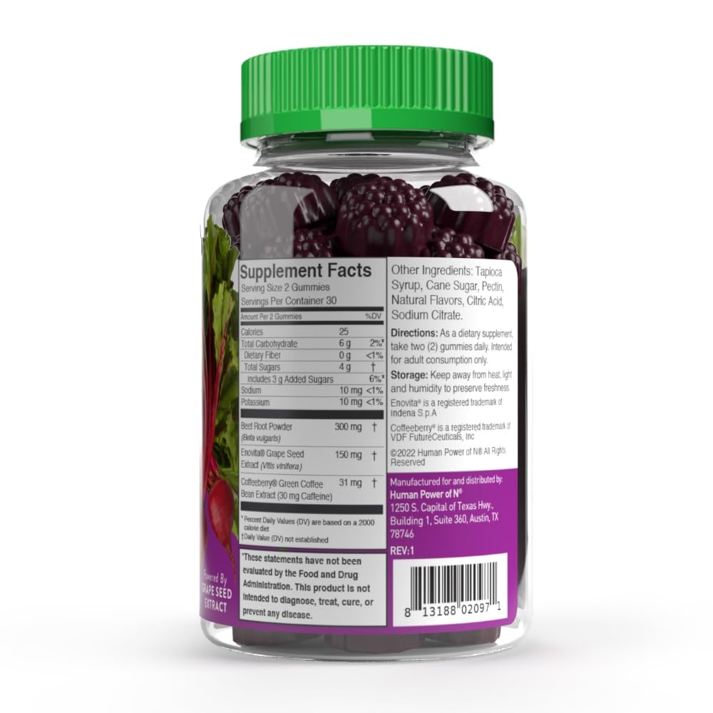 humanN SuperBeets Energy Gummies - Quick Energy & Mental Focus - Help Increase Nitric humanNBuy Supplements Australia