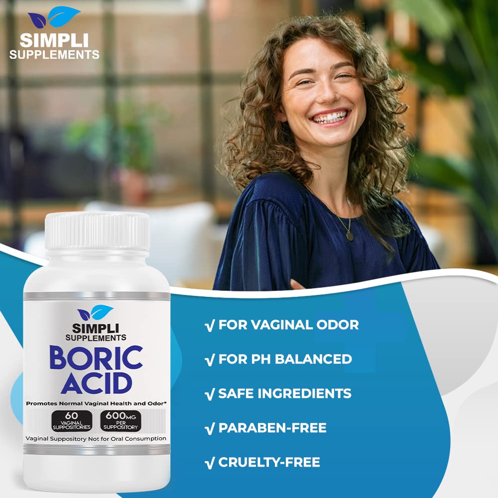 Simpli Supplements 60 Boric Acid Suppositories - Modern Support & Ancient Remedy - Scientifically Simpli SupplementsBuy Supplements Australia