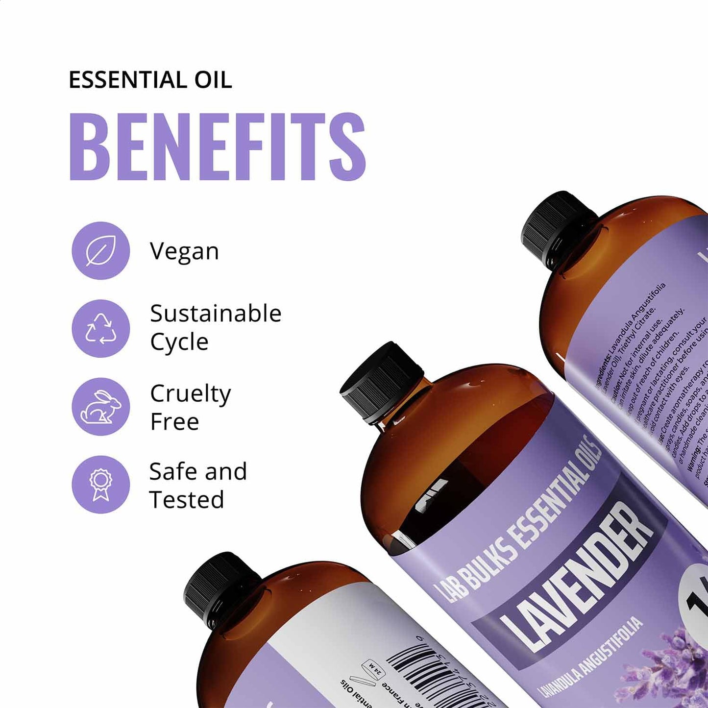 LAB BULKS ESSENTIAL OIL - Lavender Oil 16 Ounce Bottle for Diffusers, Home Care, Candles, Aromatherapy LAB BULKS ESSENTIAL OILBuy Supplements Australia