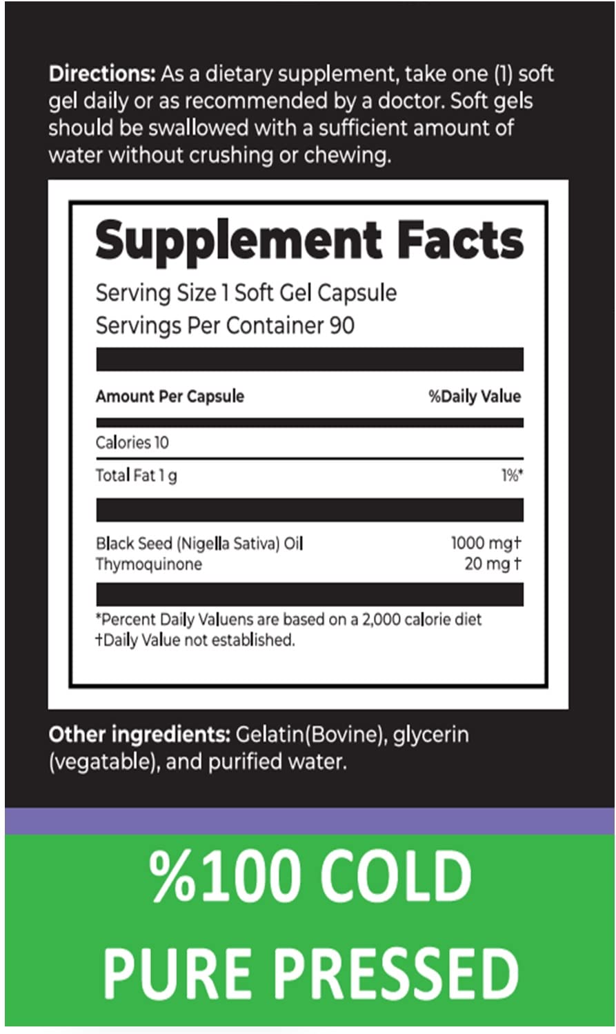 aromel Black Seed Oil Capsules, 90 Days Supply, 2% Thymoquinone, Non-GMO aromelBuy Supplements Australia