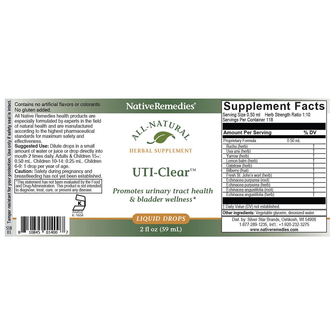 Native Remedies UTI-Clear for Urinary Tract and Bladder Health, 59 ml Native RemediesBuy Supplements Australia