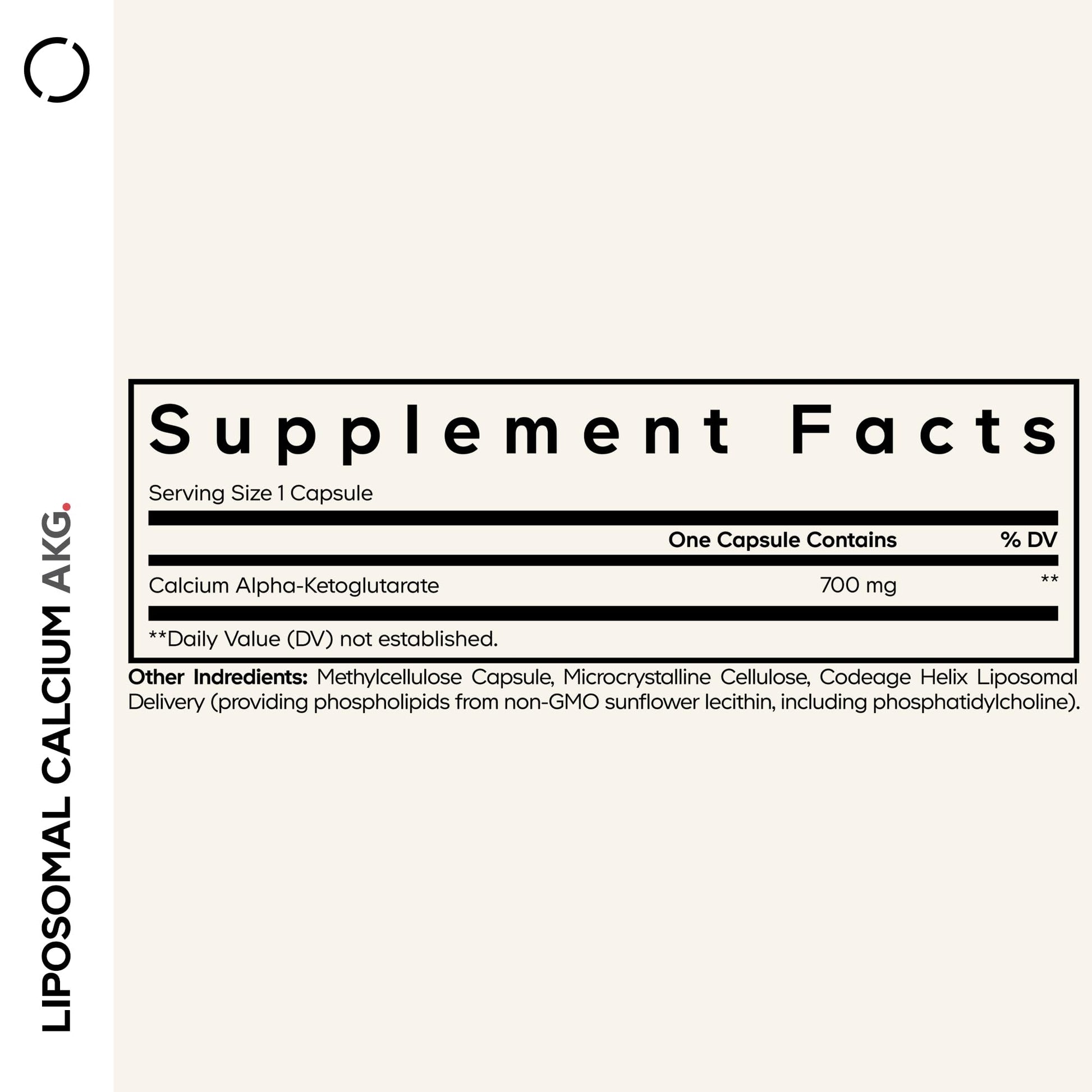Codeage Liposomal Calcium AKG Supplement - Calcium Alpha-Ketoglutarate - 2-Month Supply - Liposomal Delivery - 1 Capsule Per Serving - Non-GMO, Gluten-Free - 60 Capsules CodeageBuy Supplements Australia