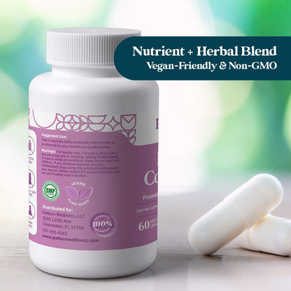 Pattern Wellness PMS Complex – Monthly Cycle Wellness Support – with Vitamin B6, Magnesium & Herbal Extracts – 60 Vegan Capsules Pattern WellnessBuy Supplements Australia