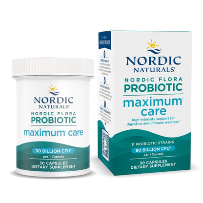 Nordic Naturals Nordic Flora Probiotic Maximum Care, 30 Capsules, 11 Probiotic Strains for Daily Immune and Digestive Health Support, Vegan, 30 Servings Nordic NaturalsBuy Supplements Australia