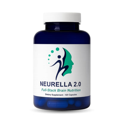 Neurella 2.0  Brain Supplement – Adult Cognitive Health & Neuro Support, Brain Supplements for Memory and Focus with NAC Supplement, Ashwagandha & B12 Vitamins for Women & Men, 120 Capsules