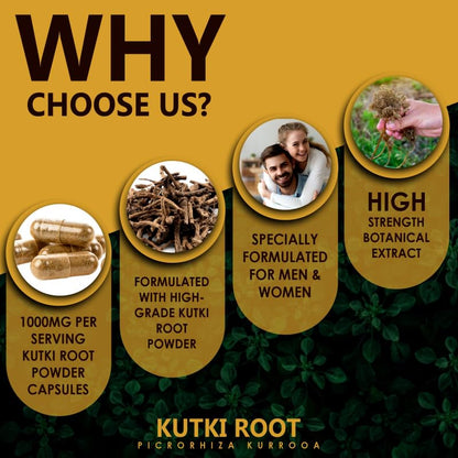 Earth BOTANIC Organic Kutki Root Powder 1000mg 120 Capsules (Picorohiza Kurrooa) Earth BOTANIC OrganicBuy Supplements Australia
