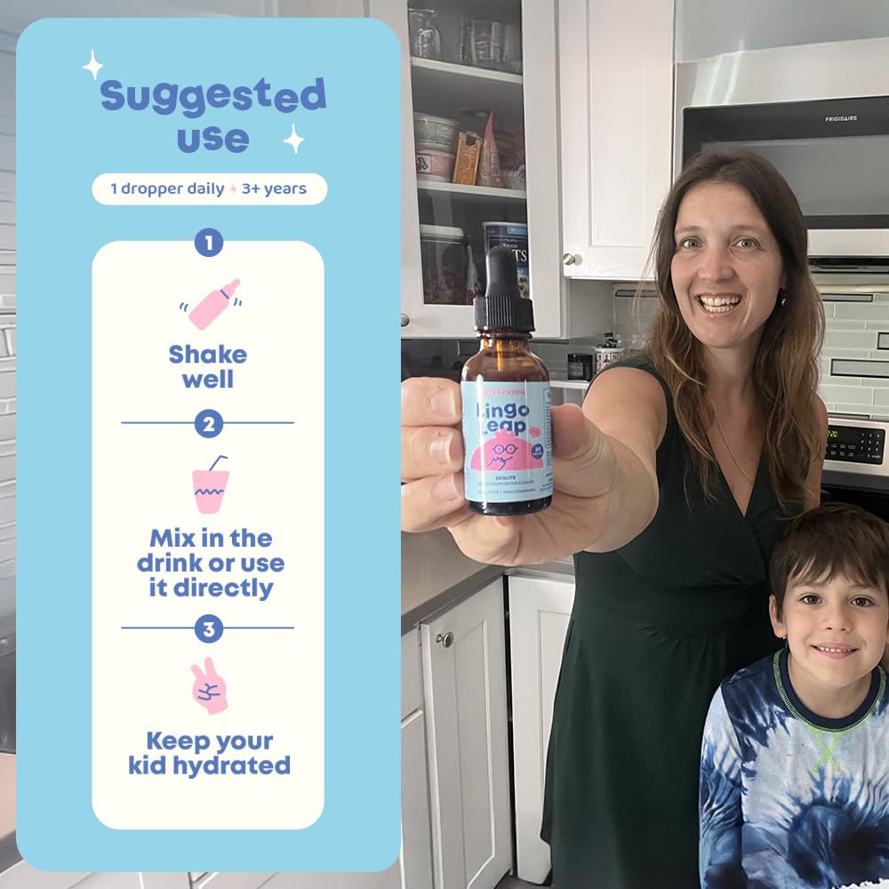 JoySpring LingoLeap – Liquid Kids Formula with Zeolite Clinoptilolite, Methylated B12 & Vitamin D3 | Gentle Daily Support for Kids’ Wellness