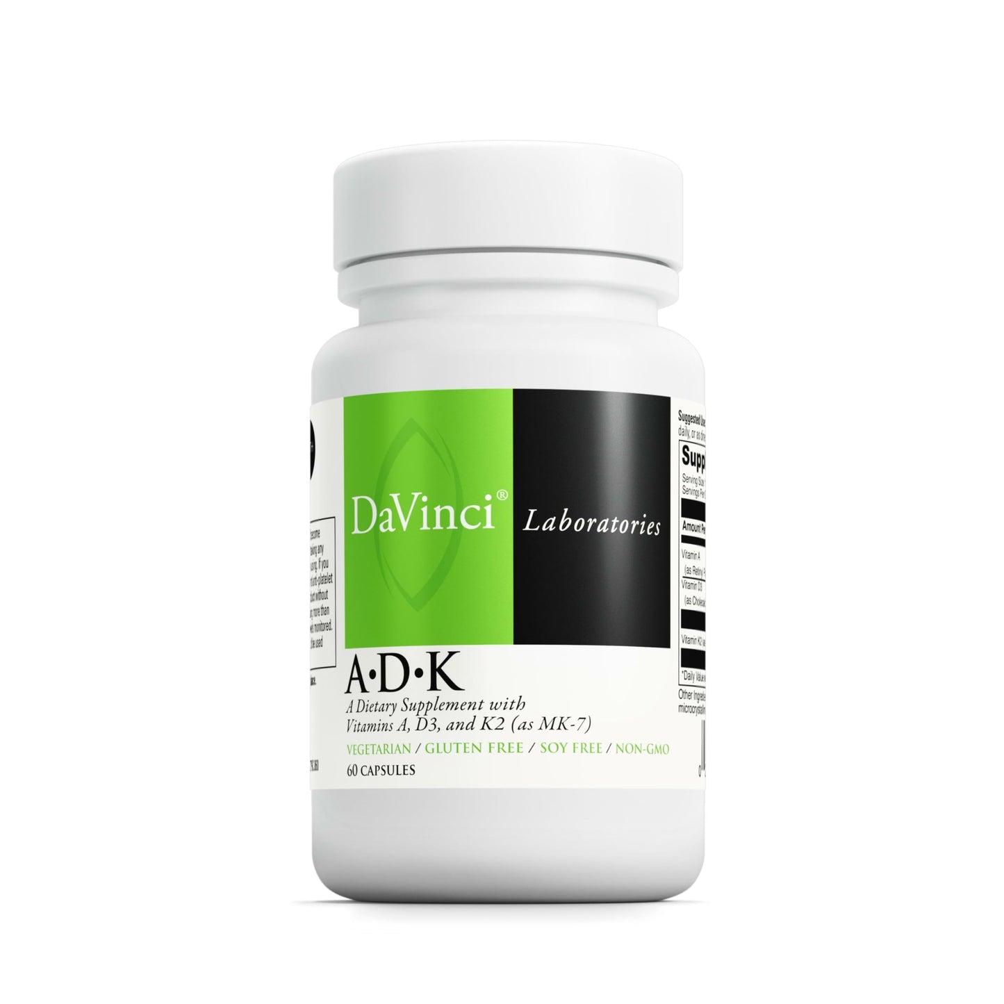 DAVINCI Labs ADK - Helps Support Bone, Heart & Immune Health - Dietary Supplement with Vitamins A, D3 & K2 (as MK-7) - Vegetarian