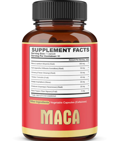 Maca Root Capsules - Supports Natural Health - Energy - Performance & Mood Supplement - Enhanced Blood Flow 3-Month Supply agobiBuy Supplements Australia