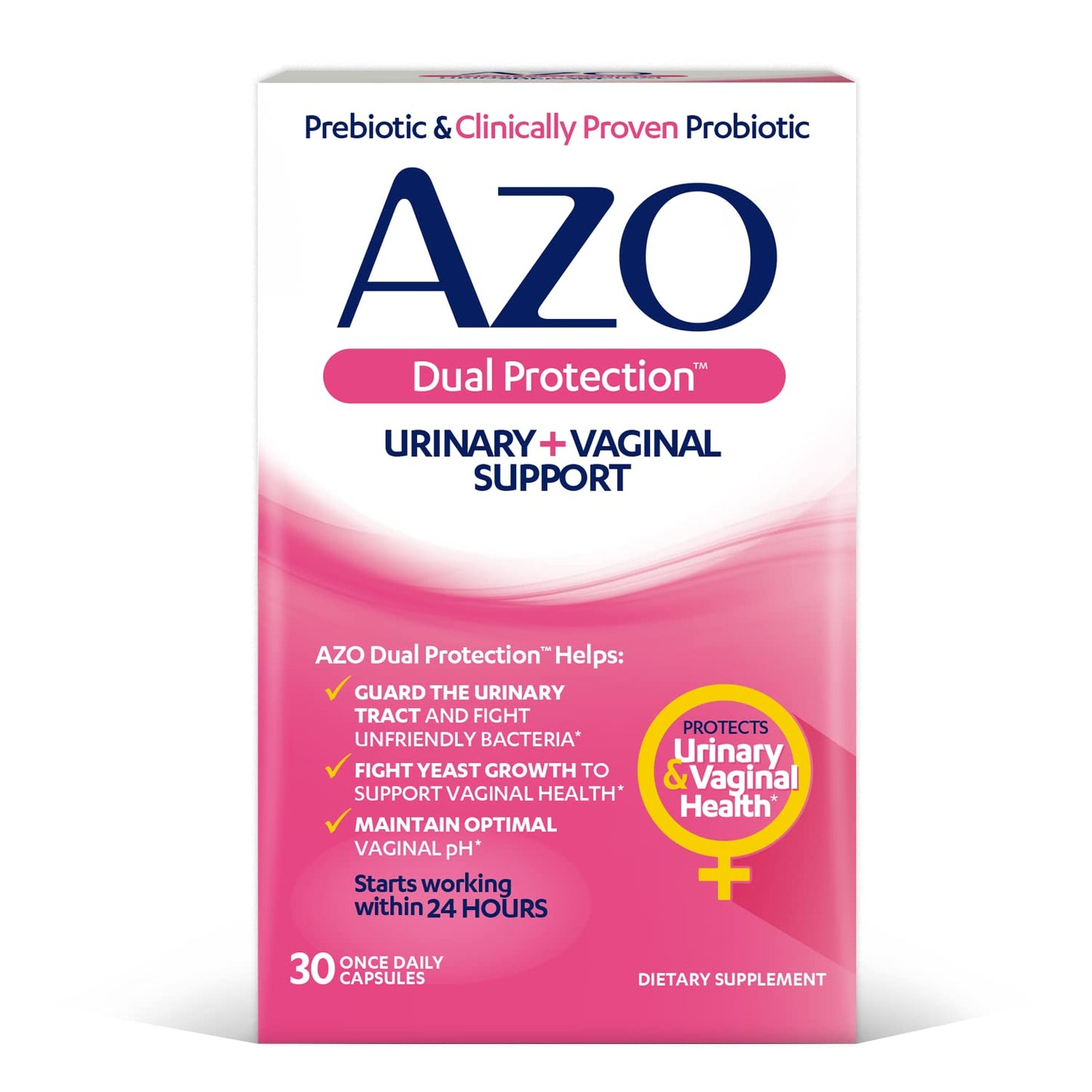 AZO Dual Protection | Urinary + Vaginal Support* | Prebiotic Plus Clinically Proven Women AZOBuy Supplements Australia