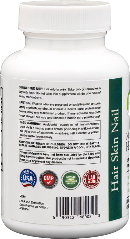 Dr's Nature & Nutrition Hair, Skin & Nail Plus Vitamin Supplement with Biotin 5000mcg, Bamboo Extract, Collagen Support - Extra Strength Beauty Supplement for Men and Women - 60 Capsules Dr's Nature & NutritionBuy Supplements Australia