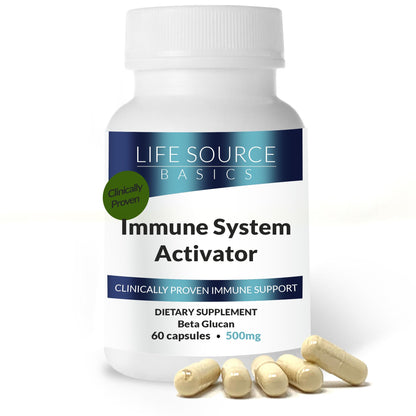 Life Source Basics Immune System Support Activator - High Purity Beta 1,3/1,6 Glucan - Immunity and Vitamin Supplement Non-GMO & Vegan Friendly for Men & Women, Gluten-Free 500 mg - 60 Capsules L LIFE SOURCE BASICSBuy Supplements Australia