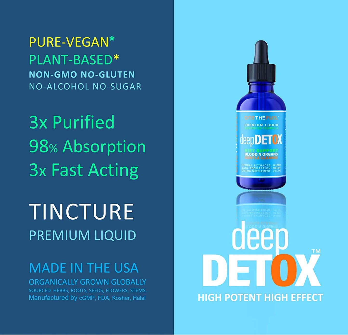 DeepDetox 2oz. Plant-Based Colon Intestinal Gut Liver Cleanse Detox Support. Purify Blood ONETHEFUELBuy Supplements Australia
