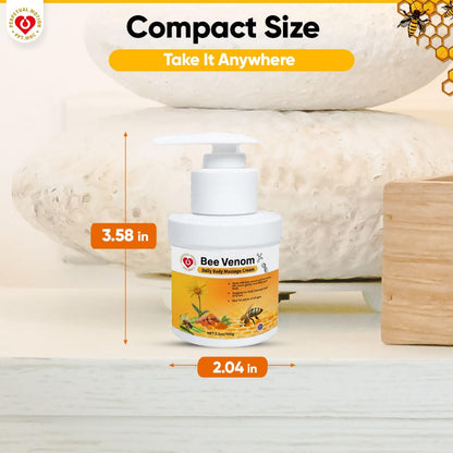 PPT.MHC Bee Venom Massage Cream with Pump - Soothing Muscle Rub with Turmeric, Arnica & MSM - Premium Bee Venom Lotion for Back, Legs & Feet - Everyday Non-Greasy 3.5oz Cream PPT.MHCBuy Supplements Australia