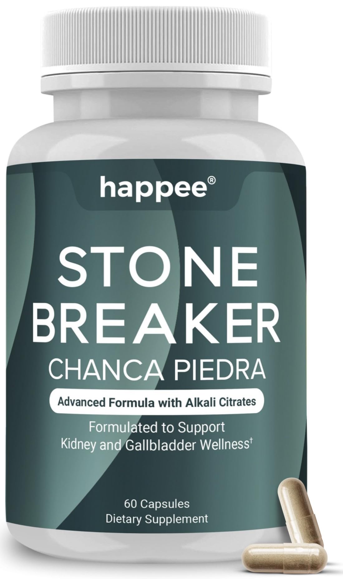 Happee Chanca Piedra Stone Breaker Kidney & Gallbladder Cleanse – Kidney Stone Dissolver & Passage Support - High Potency Phyllanthus Niruri with Magnesium, Potassium & Herbal Blend - 60 Capsules HappeeBuy Supplements Australia