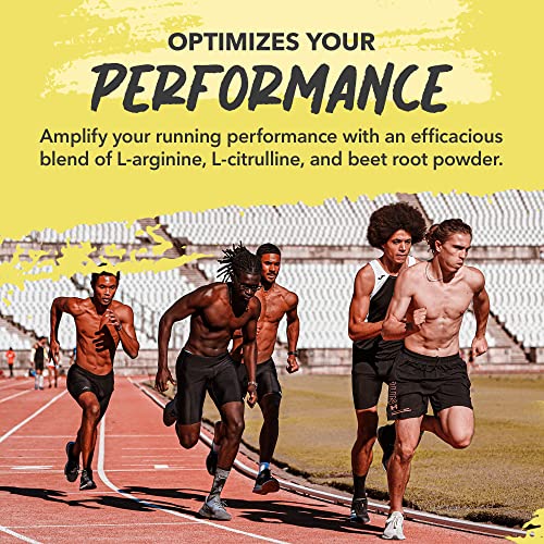 VeraWella - Runners Support Starting Line, Nitric Oxide Booster with L-Arginine, L Citrulline Malate, & Beet Root Powder, Supports Optimal Blood Flow, Endurance and Stamina, 60 Capsules