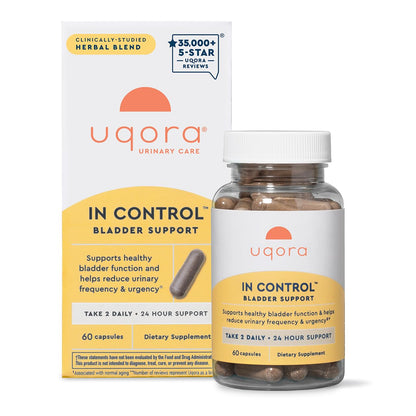 Uqora in Control Bladder Support - Daily Bladder Care & Support for Urinary Comfort - Made with botanicals, Like Horsetail & Spicebush - Gluten-Free & Vegetarian - 60 Capsules UqoraBuy Supplements Australia