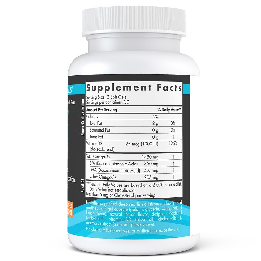 Nordic Naturals Ultimate Omega-D3 Sport, Lemon - 60 Soft Gels - 1480 mg Omega-3 + 1000 IU Vitamin D3 - NSF Certified - Supports Muscle, Bones, Focus & Endurance - 30 Servings Nordic NaturalsBuy Supplements Australia
