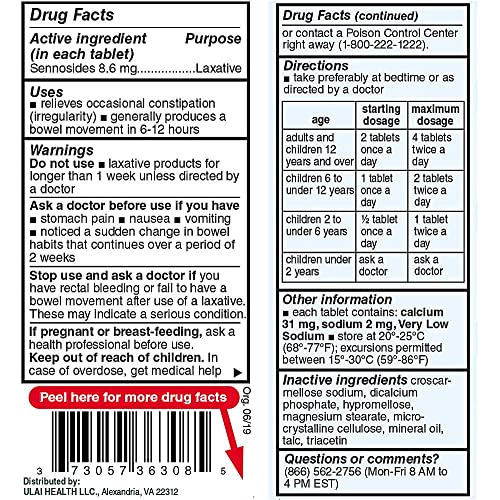 Senna Tablets 100 Ct. | Natural Vegetable Laxative [Made in USA] | Laxatives for Constipation UlaiBuy Supplements Australia