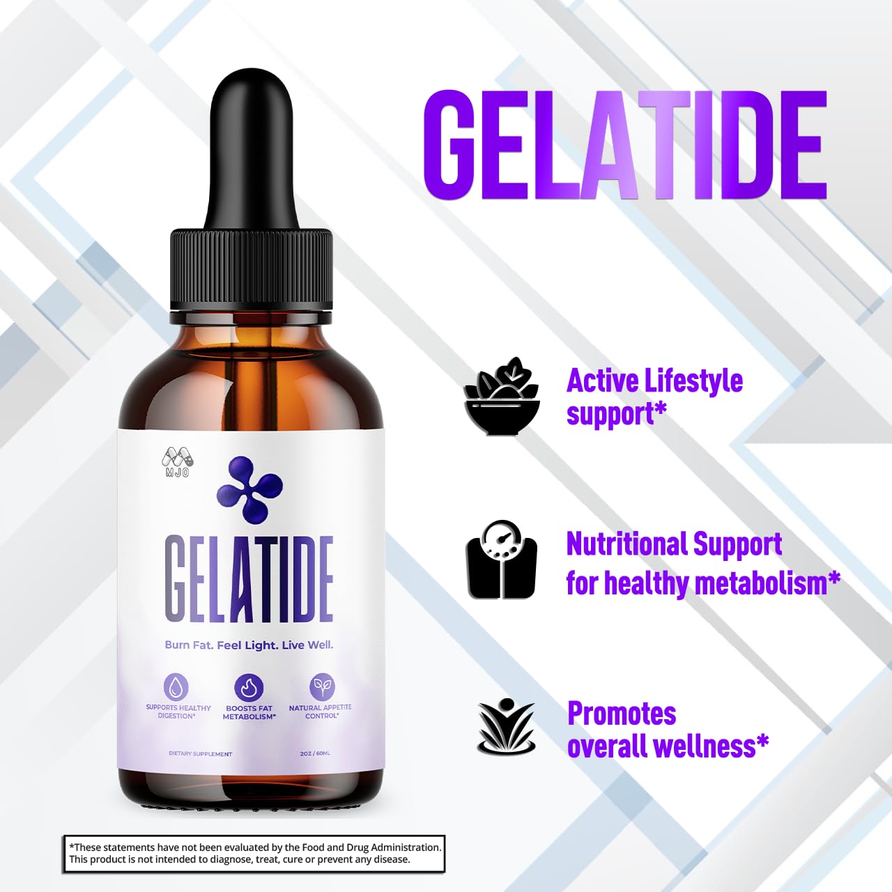 (2 Pack) Gelatide Drops, Official Gelatide Health Support Formula with All Natural Ingredients, Advanced Active Lifestyle Support Supplement Max Strength Vitamin Formula for Women & Men (60 Servings) MJOBuy Supplements Australia