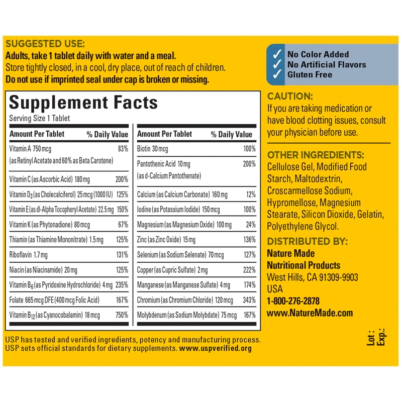 Nature Made Multivitamin For Him with No Iron, Mens Multivitamins for Daily Nutritional Support, Multivitamin for Men Nature MadeBuy Supplements Australia