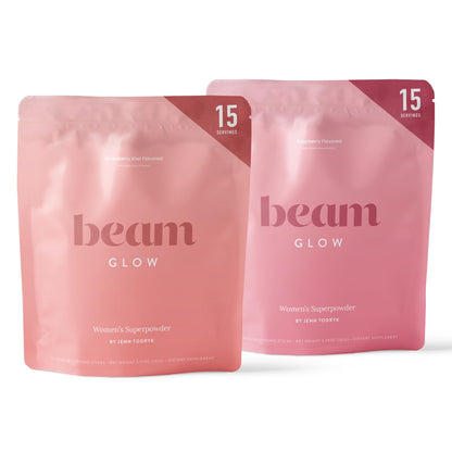 Beam Glow, Hormone Balance for Women, Strawberry Kiwi and Raspberry Bundle, Thyroid Support for Women, Natural Hormone Support Powder with Selenium and Bromelain, PMS Relief, Energy, Hair, Skin Health BeamBuy Supplements Australia