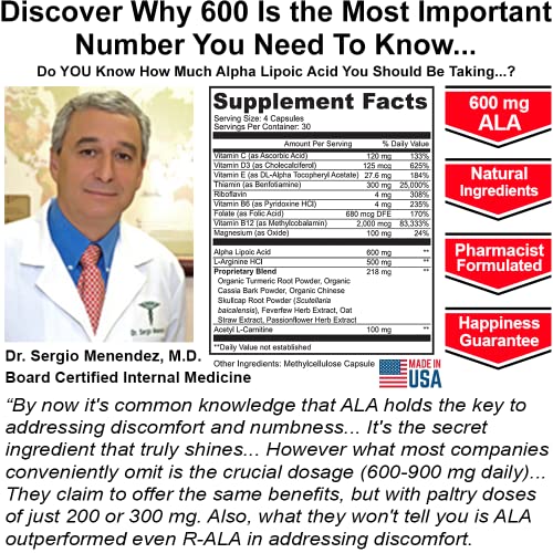Sciatica Supplement with 600 mg Alpha Lipoic Acid - Sciatic Nerve Support NuturnaBuy Supplements Australia