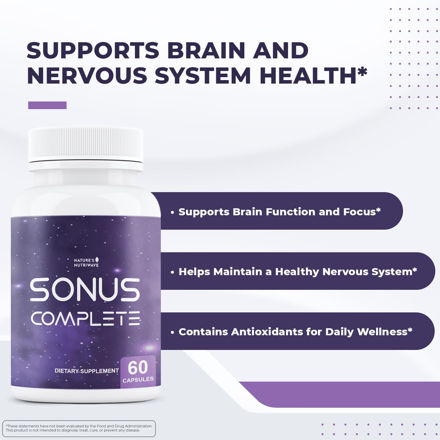 Nature’s NutriWave Sonus Complete – Natural Daily Formula with Vitamin C, B6, B12 & Folic Acid – Non-GMO, Easy to Use, GMP Certified – 60 Capsules, 1 Month Supply Nature’s NutriWaveBuy Supplements Australia