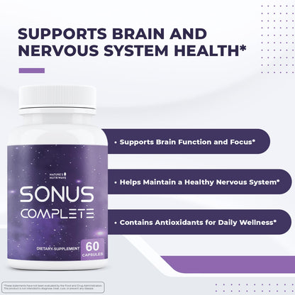 Nature’s NutriWave Sonus Complete – Natural Daily Formula with Vitamin C, B6, B12 & Folic Acid – Non-GMO, Easy to Use, GMP Certified – 60 Capsules, 1 Month Supply Nature’s NutriWaveBuy Supplements Australia