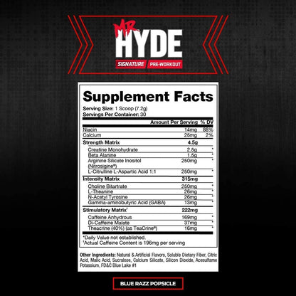 PROSUPPS Mr. Hyde Signature Blue Razz and Hyde Max Pump Blue Razz Bundle