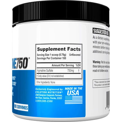 Evlution Agmatine Sulfate Nitric Oxide Powder Nutrition High Strength Agmatine Sulfate EvlutionBuy Supplements Australia