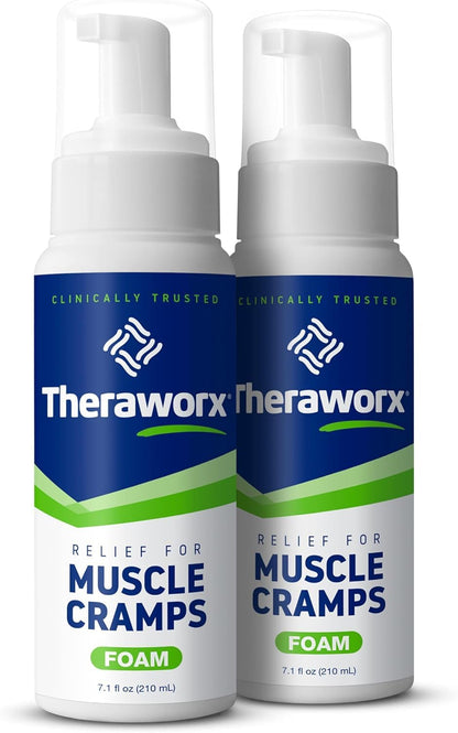 Theraworx Relief for Muscle Cramps Foam Fast-Acting Muscle Spasm, Leg Soreness with Magnesium Sulfate - 7.1 oz - 2 Count TheraworxBuy Supplements Australia