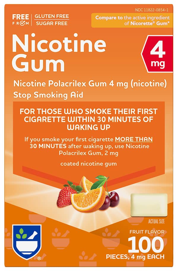 Rite Aid Nicotine Gum, 4 mg - 100 Count | Quit Smoking Aid | Nicotine Rite AidBuy Supplements Australia