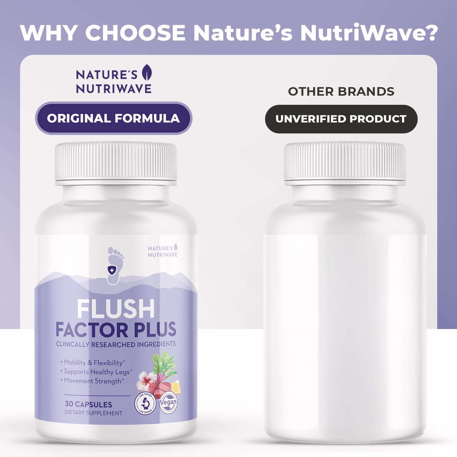 Nature’s NutriWave Flush Factor Plus - Original Formulated FlushFactorPlus for Leg Comfort, 100% Natural Ingredients, Made in USA, No Stimulants | 30 Capsules, 3 Month Supply Nature’s NutriWaveBuy Supplements Australia
