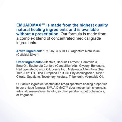 emuaid EMUAIDMAX Ointment 2oz - Eczema Cream. Maximum Strength Treatment emuaidBuy Supplements Australia