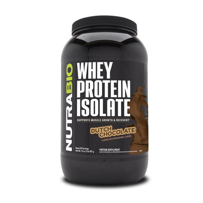NutraBio Whey Protein Isolate Supplement – 25g of Protein Per Scoop with Complete