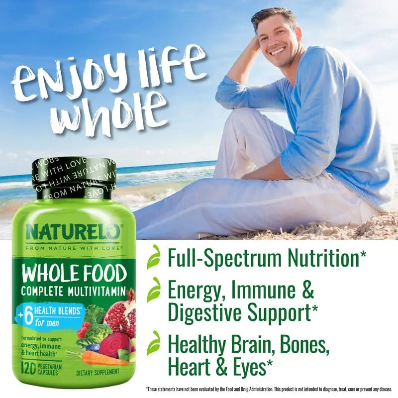 NATURELO Whole Food Multivitamin for Women - 120 Capsules and Whole Food Multivitamin for Men - 120 Capsules Bundle NATURELO