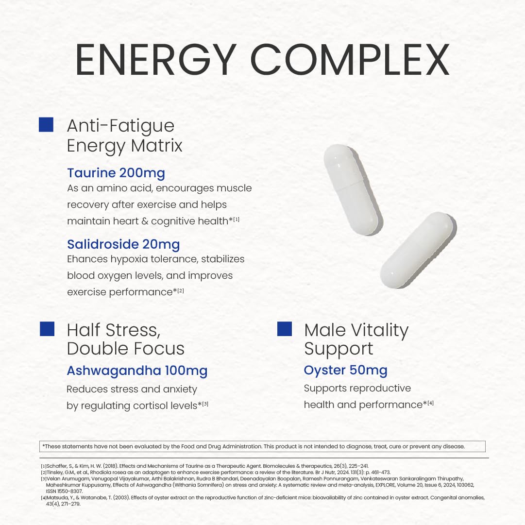 NEUMINA Men's Energy & Immune Complex, Energy Production, Fatigue Relief, Stress Support, Immune Health, Non-GMO, Made in USA, 90 Servings NEUMINABuy Supplements Australia