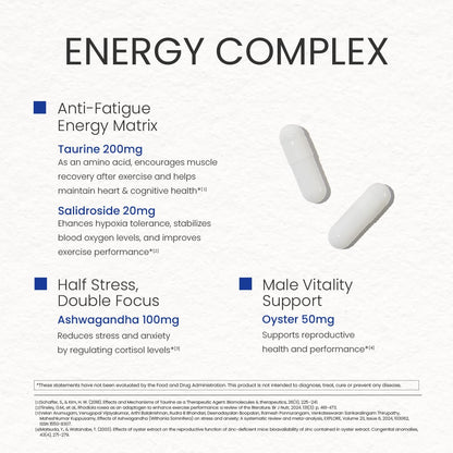 NEUMINA Men's Energy & Immune Complex, Energy Production, Fatigue Relief, Stress Support, Immune Health, Non-GMO, Made in USA, 90 Servings NEUMINABuy Supplements Australia