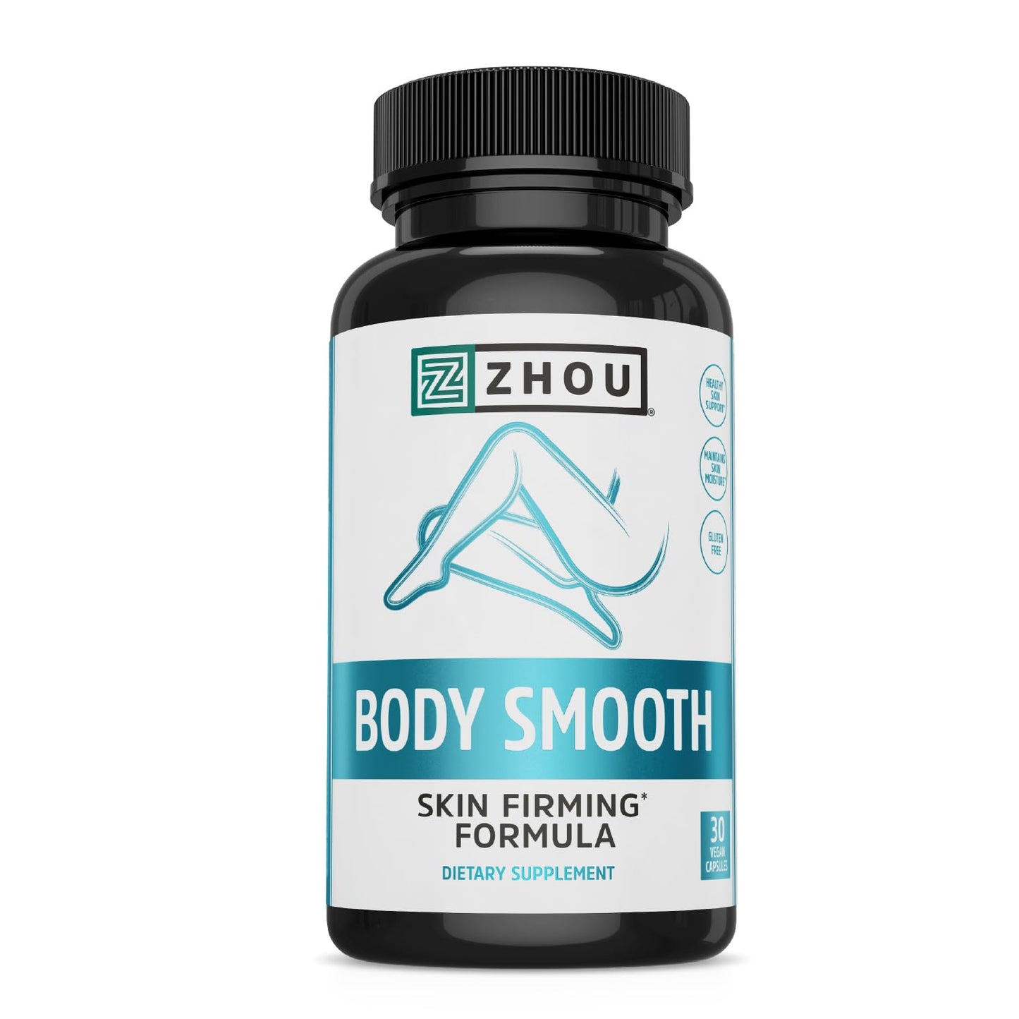 Zhou Body Smooth - Cellulite Pills for Women, Dimpless Anti Cellulite Supplement for Firm Smooth Skin with Hyaluronic Acid & Vitamin C, Skincare for Thigh, Legs, Butt, Supports Hydration - 30 Capsules ZHOUBuy Supplements Australia