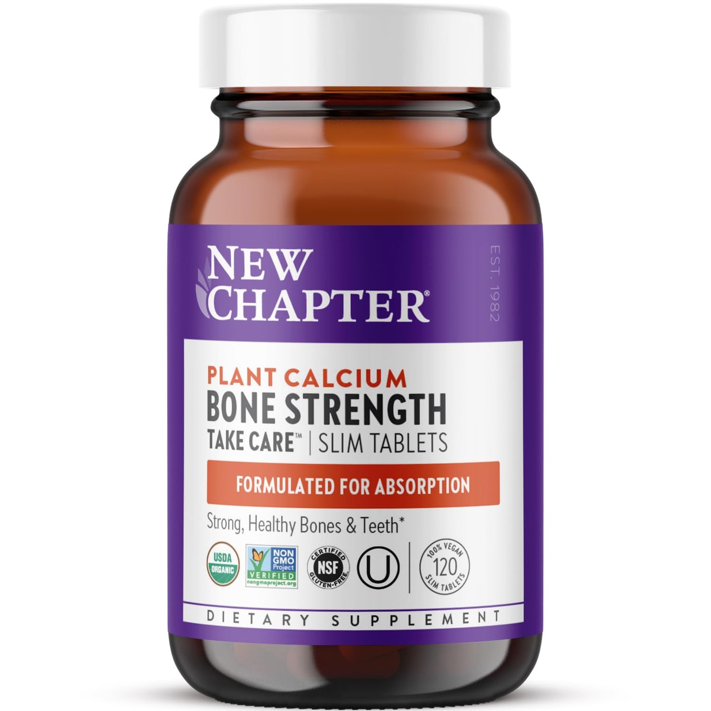 New Chapter Calcium Supplement - Bone Strength Plant-Based USDA Organic Calcium with Magnesium, Vitamin D3+K2, for Bone Health & Joint Mobility, Heart Support