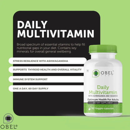 obel Daily Multivitamin | with Ashwaganda and Seaweed | Optimum Health for Adults obelBuy Supplements Australia