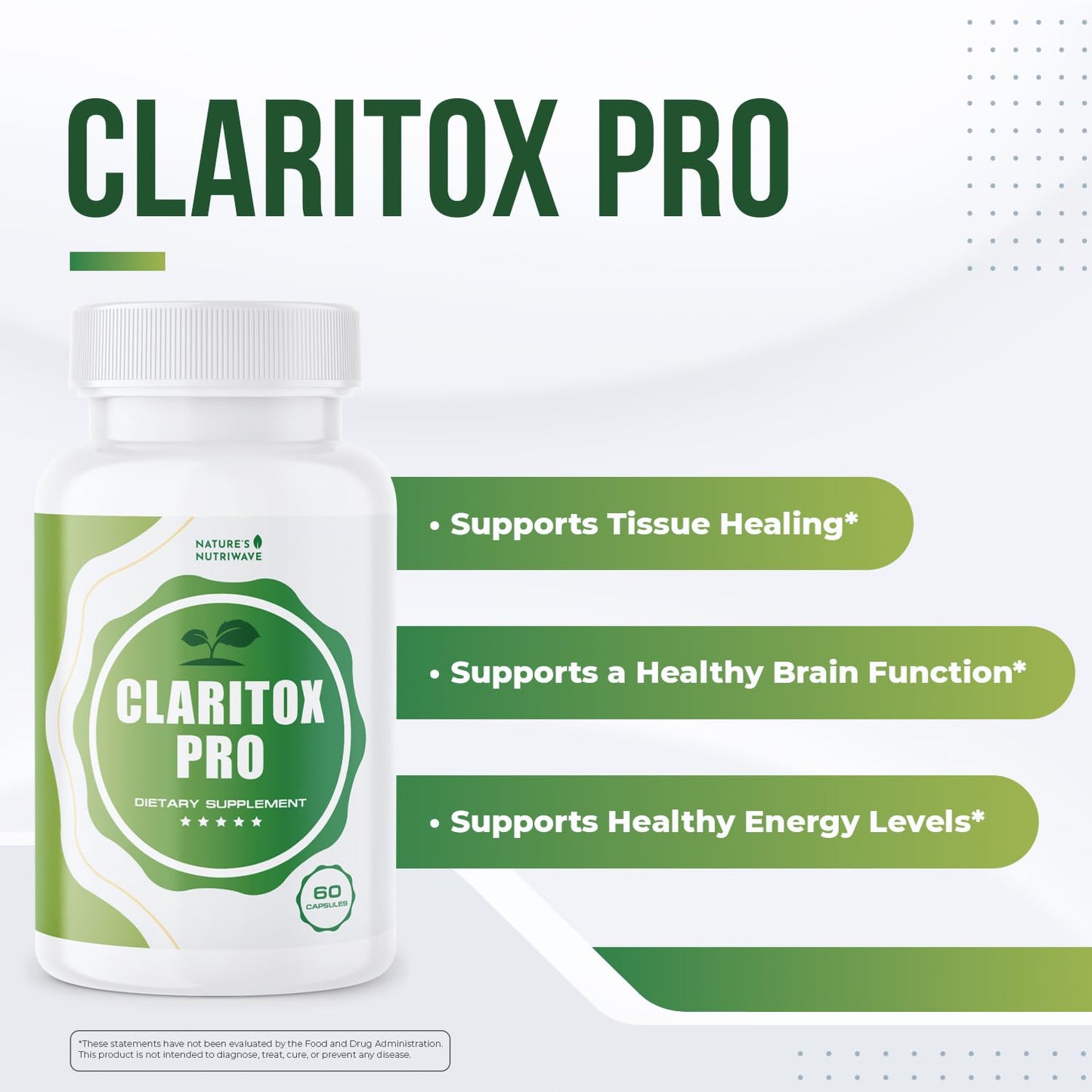 Claritox – Daily Wellness Supplement with Zinc, Chromium, Alpha Lipoic Acid, Green Tea Extract, Resveratrol & Botanical Blend – Non-GMO, Stimulant-Free Formula – 60 Caps, 30 Servings, 1 Month Supply Nature’s NutriWaveBuy Supplements Australia