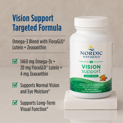 Nordic Naturals Vision Support, Lemon - 60 Soft Gels - with Zeaxanthin and FloraGLO Lutein, for Healthy Eyes and Vision - 30 Servings Nordic NaturalsBuy Supplements Australia