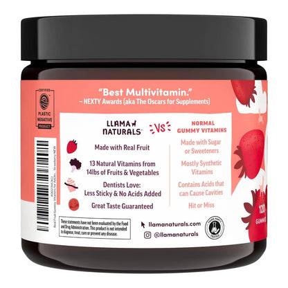 Llama Naturals Multivitamin for Women & Men, Vegan, Organic Gummies with Vitamin D, C & K, Adults Real Fruit Gummy Vitamins Llama NaturalsBuy Supplements Australia