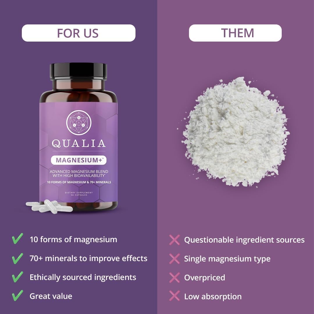 Qualia Magnesium Supplement | 10 Bioavailable Forms, Including Magnesium Glycinate, with 70+ Supporting Minerals, +7 Amino Acids | Doctor-Formulated to Support Sleep, Stress Relief, Heart, Relaxation QUALIA LIFE SCIENCESBuy Supplements Australia