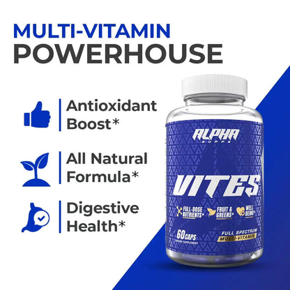 Alpha Supps Vites Men's Multivitamin, Complete Daily Supplement with Fruits, Veggies, Energy, Immune & Prostate Support Alpha SuppsBuy Supplements Australia